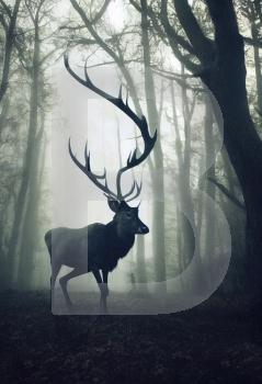majestic stag in autumn forest