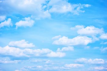 Blue sky with white heap clouds - Background