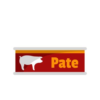 Pate tin can icon. Flat illustration of pate tin can vector icon for web isolated on white. Pate tin can icon, flat style