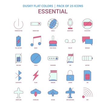 Essential icon Dusky Flat color - Vintage 25 Icon Pack