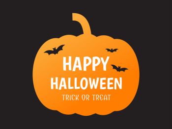 Halloween poster with pumpkin shape  - Vector illustration