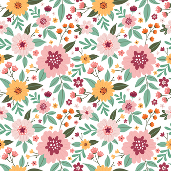 Floral seamless pattern with flowers and plants on a white background. Vector seamless pattern for fabric, wrapping paper, cards. Floral seamless pattern with flowers and plants on a white background.