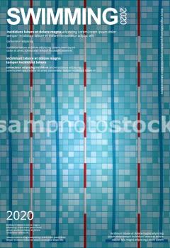Swimming Sports Poster Design Template Vector Illustration