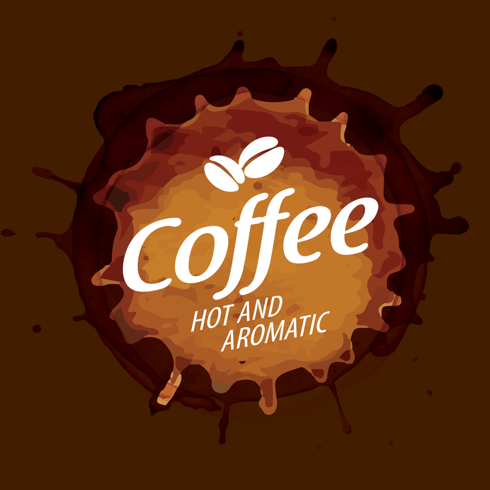 Coffee splatter. Vector illustration on brown background.. Coffee splatter. Vector illustration on brown background