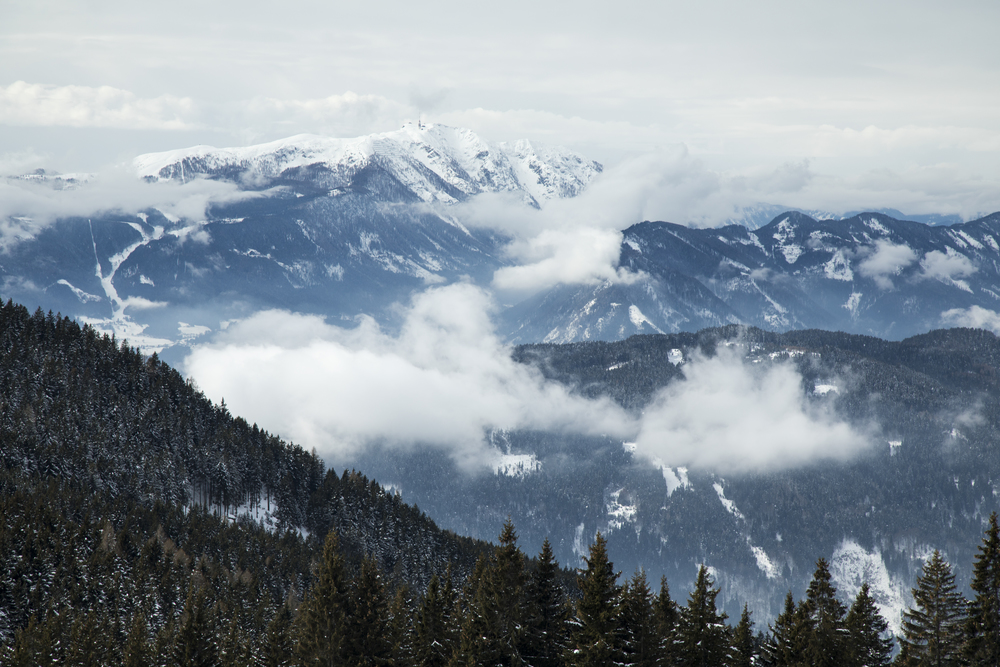 Winter nature landscape, amazing mountain view