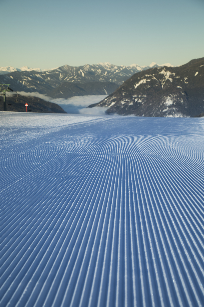 Winter mountains panorama with ski slope
