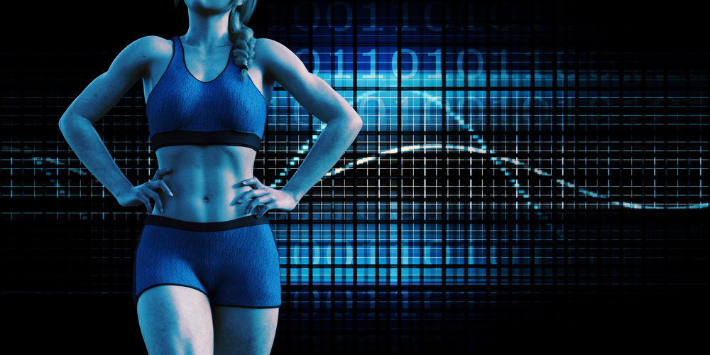 Fitness Presentation Background with Toned Woman. Fitness Presentation Background
