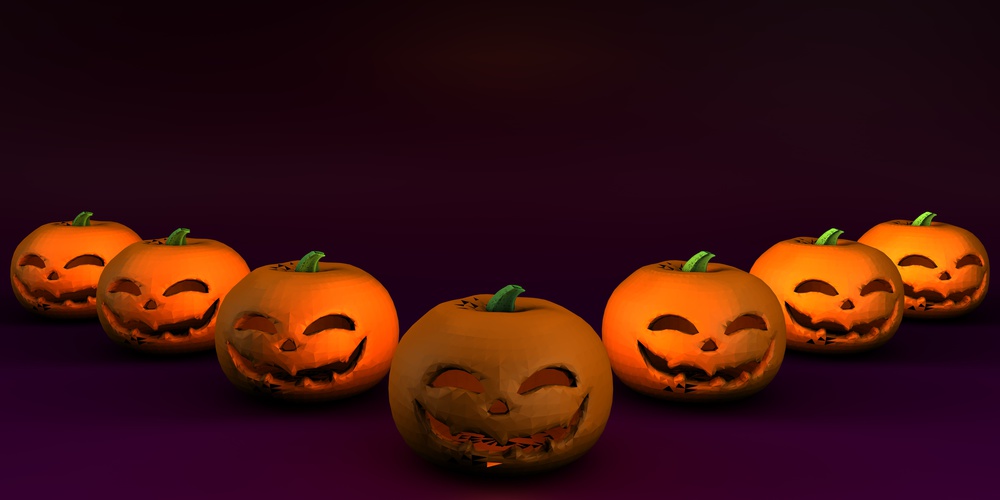 Happy Halloween Background as a Spooky Abstract with Pumpkins. Happy Halloween Background