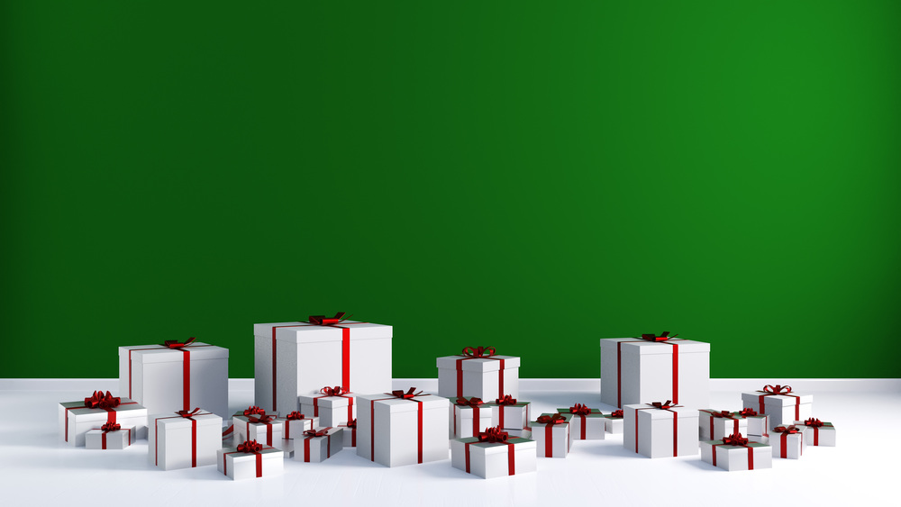 Christmas Background on Green as a Festive Abstract. Christmas Background