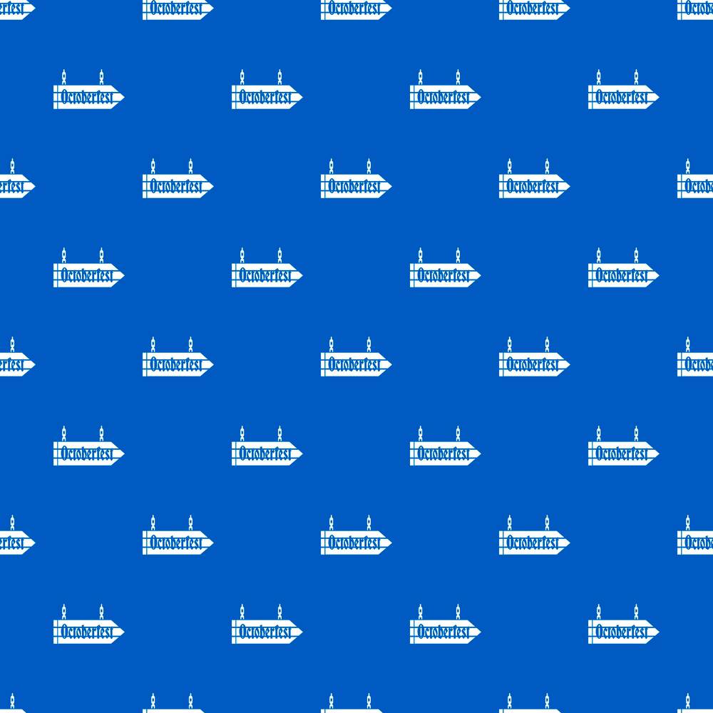 Sign octoberfest pattern repeat seamless in blue color for any design. Vector geometric illustration. Sign octoberfest pattern seamless blue