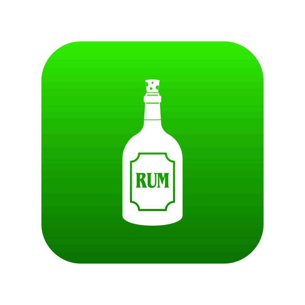 Rum icon digital green for any design isolated on white vector illustration. Rum icon digital green