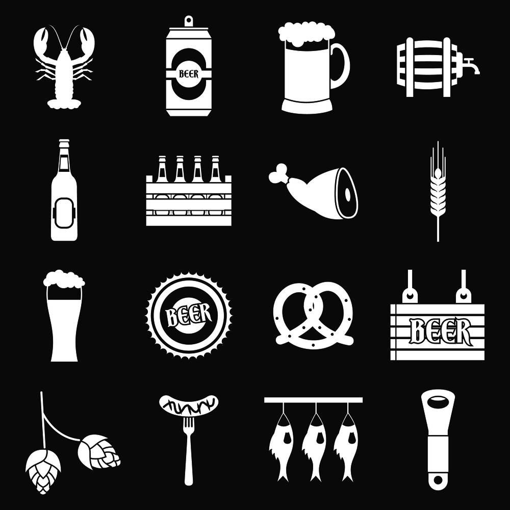Beer icons set vector white isolated on grey background . Beer icons set grey vector