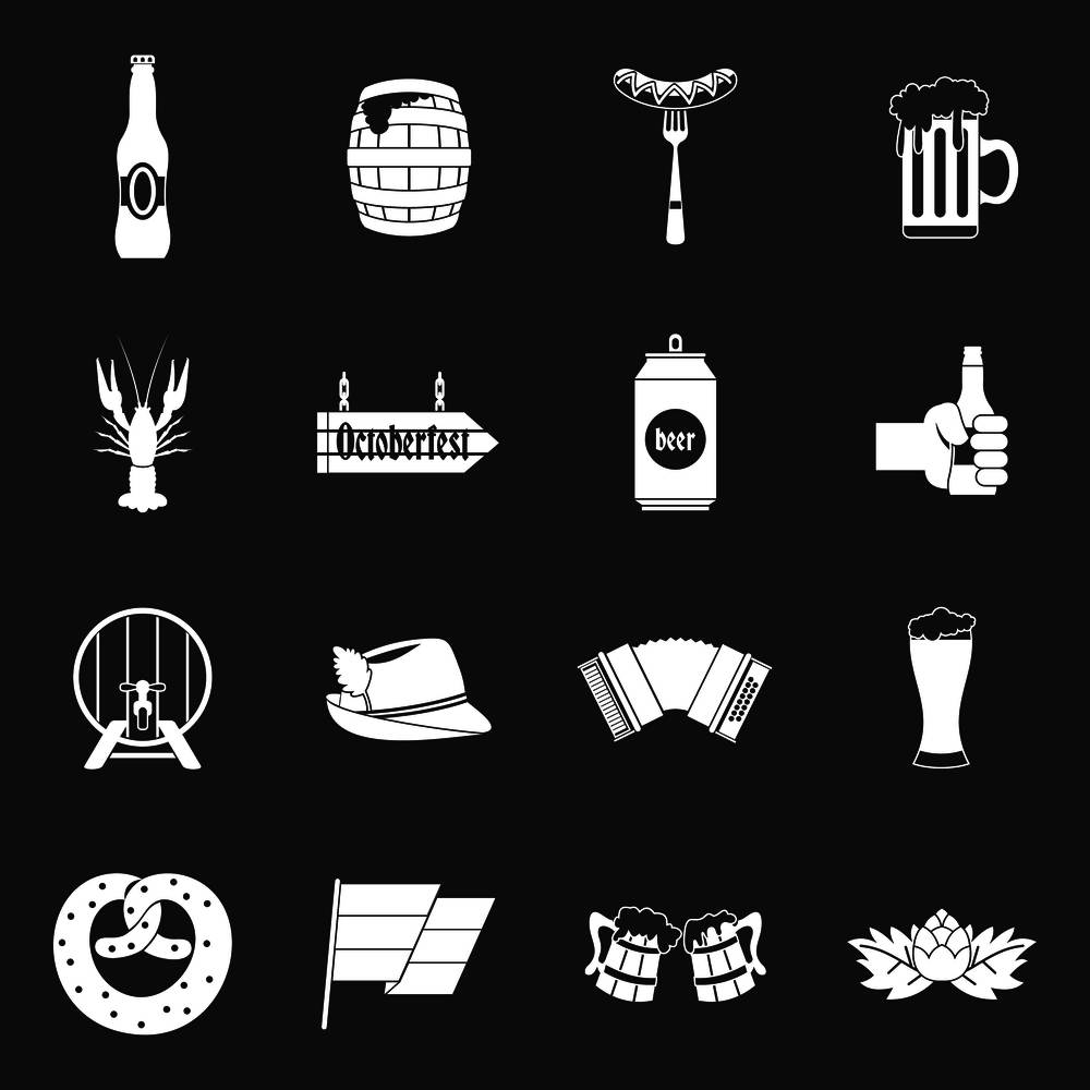 Oktoberfest icons set vector white isolated on grey background . Oktoberfest icons set grey vector