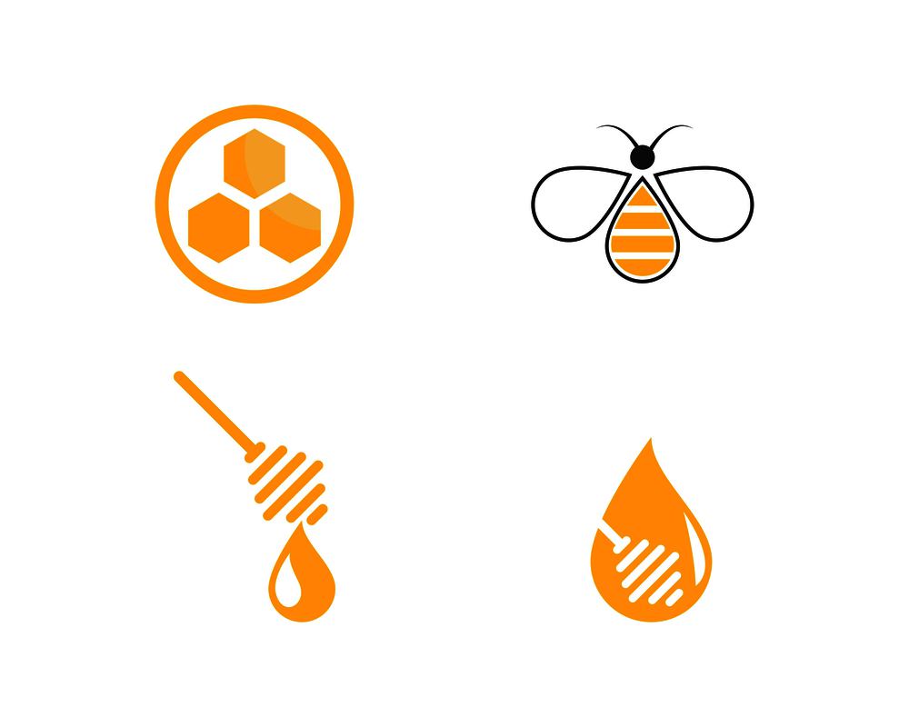 Honey Bee Logo Template vector icon illustration desig