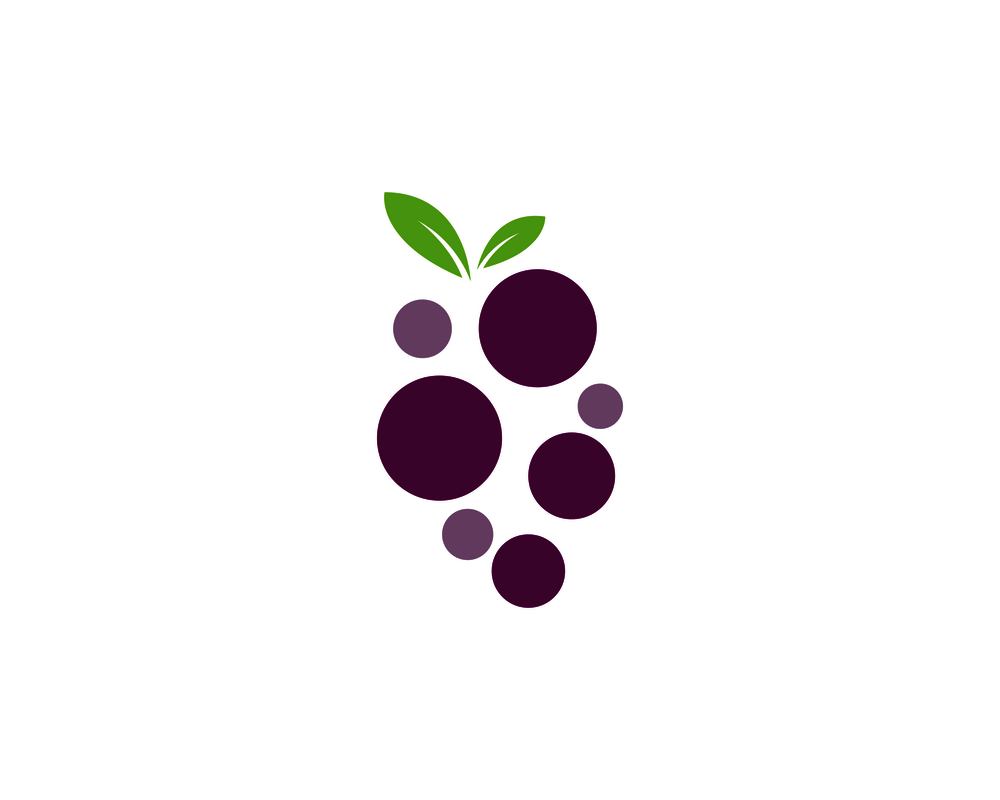 Grape with leaf icon vector template