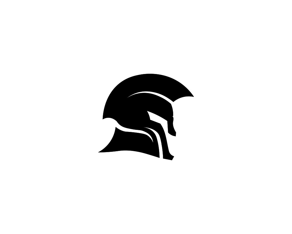 spartan logo and vector design helmet and head