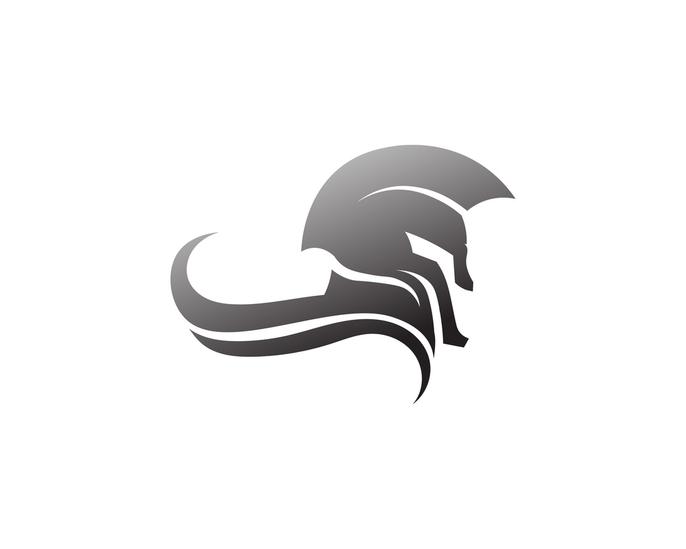 spartan logo and vector design helmet and head