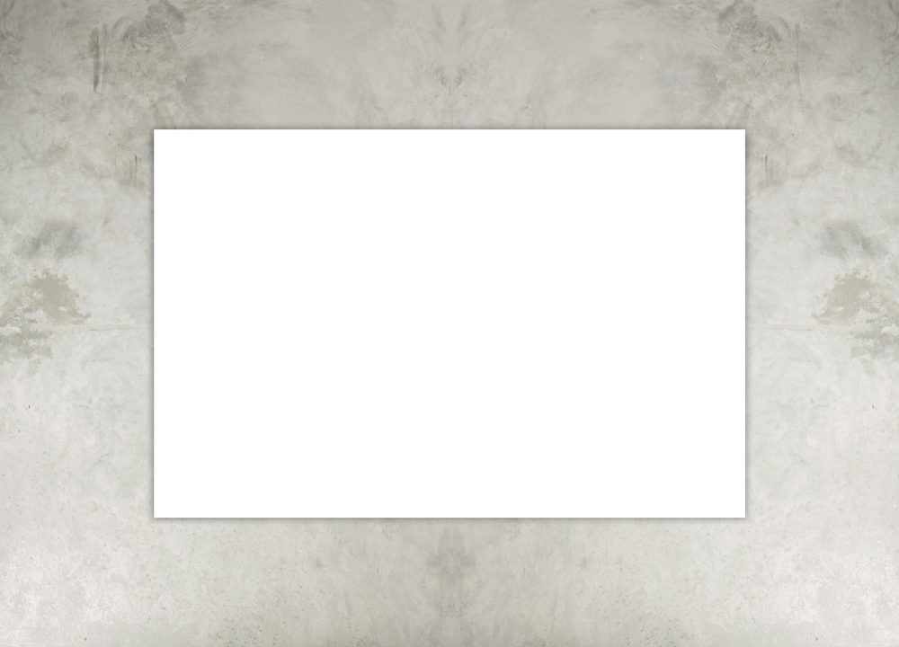 Blank white paper board at grunge cement wall texture background, Mock up template, Business presentation content concept.