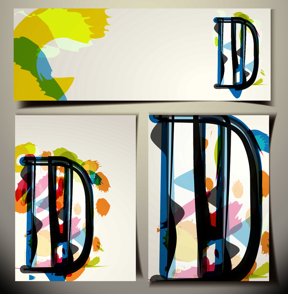 Artistic Greeting Card Font vector Illustration - Letter D