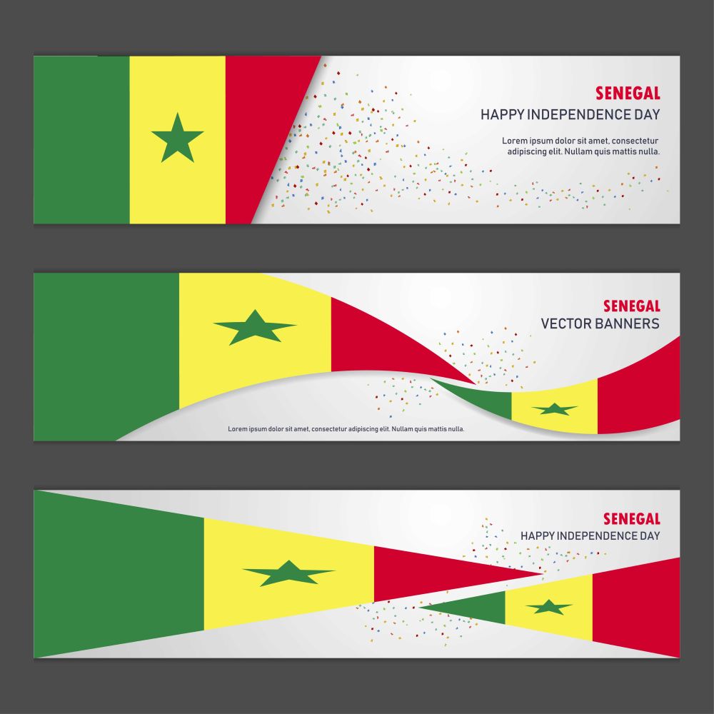 Senegal independence day abstract background design banner and flyer, postcard, landscape, celebration vector illustration