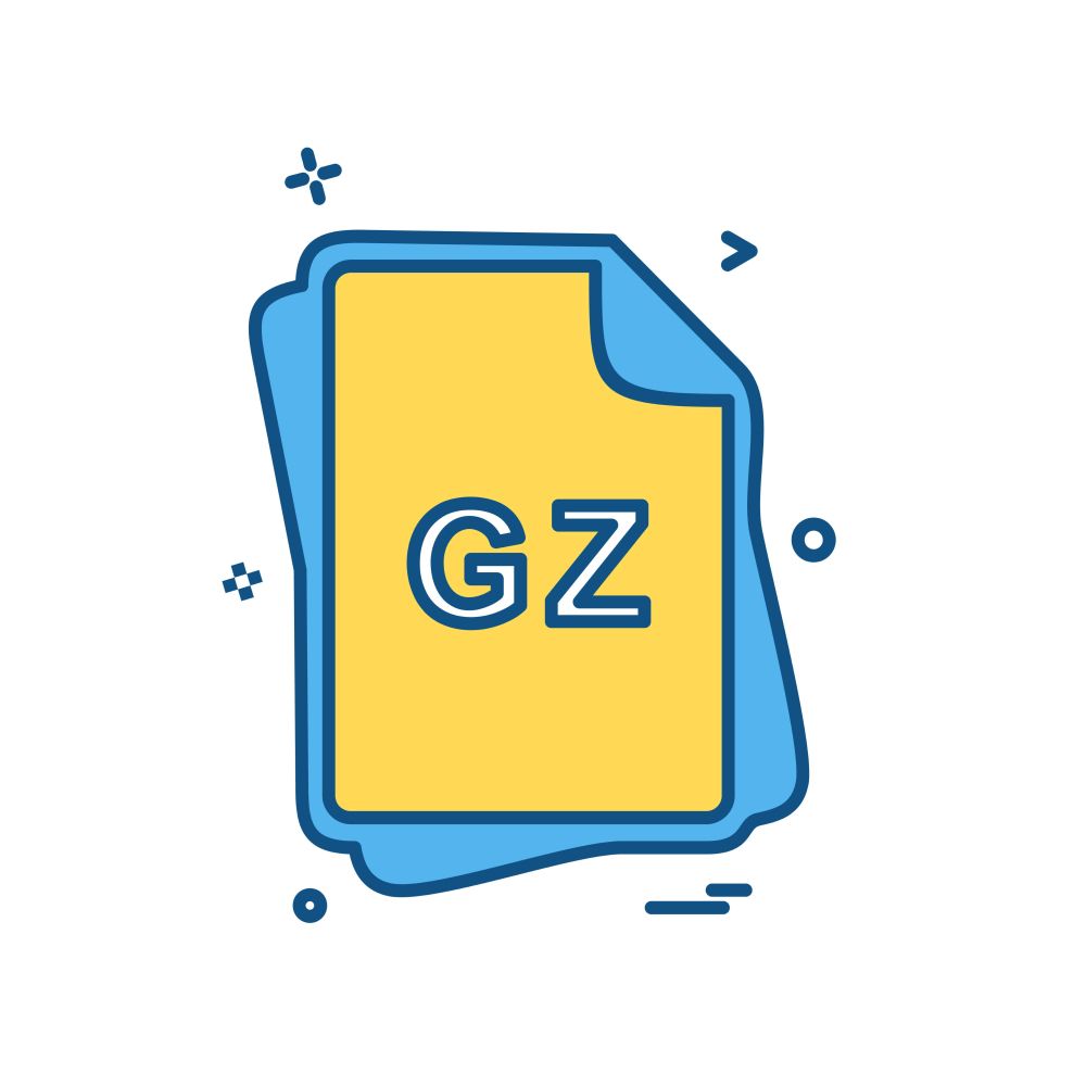 GZ file type icon design vector