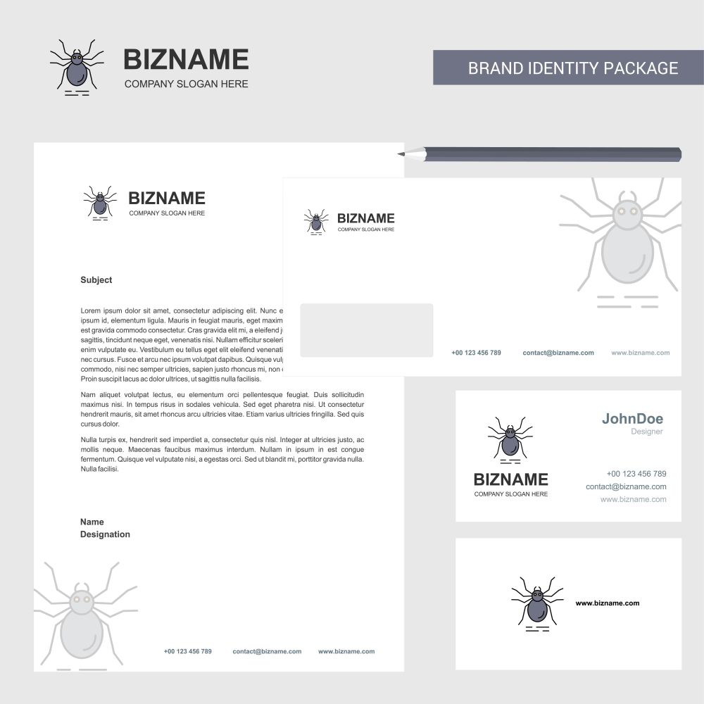 Spider Business Letterhead, Envelope and visiting Card Design vector template