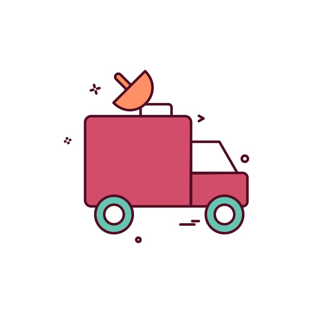 dish satellite car truck icon vector design