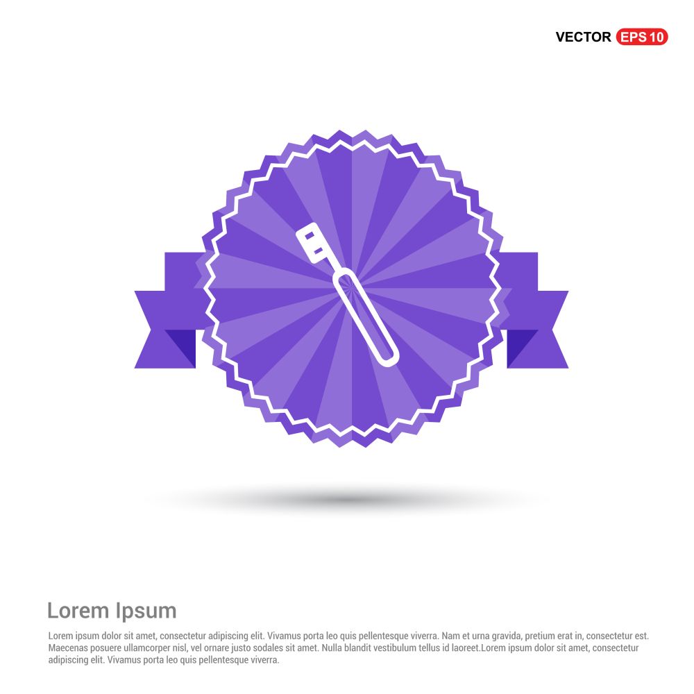 Dentist tools elements icon - Purple Ribbon banner