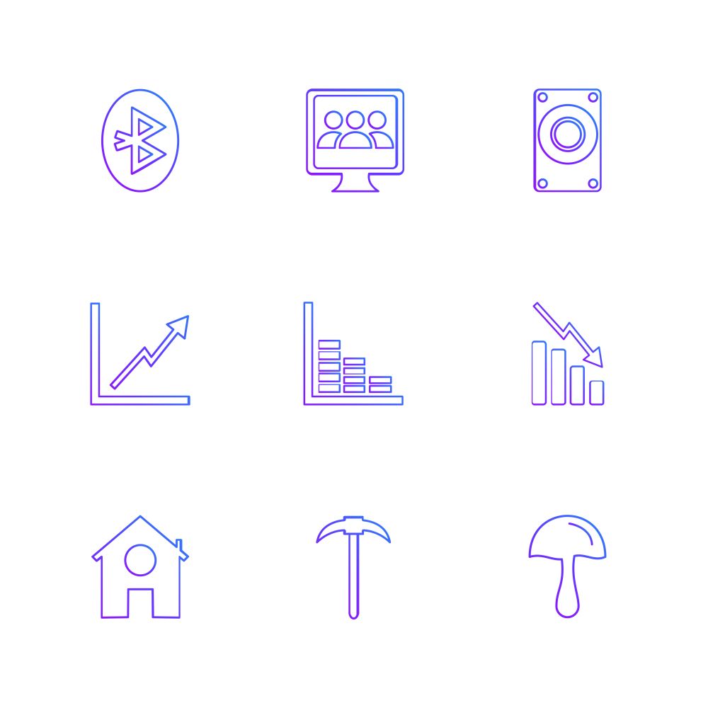 battery , shares ,chart , signals , connectivity , graph , bluetooth , speaker,  mobile , icon, vector, design,  flat,  collection, style, creative,  icons