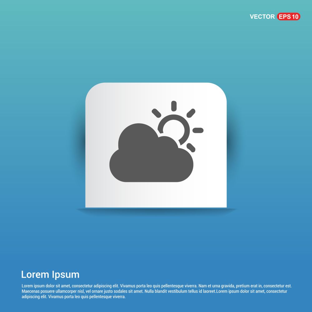 Sun Cloud Icon - Blue Sticker button