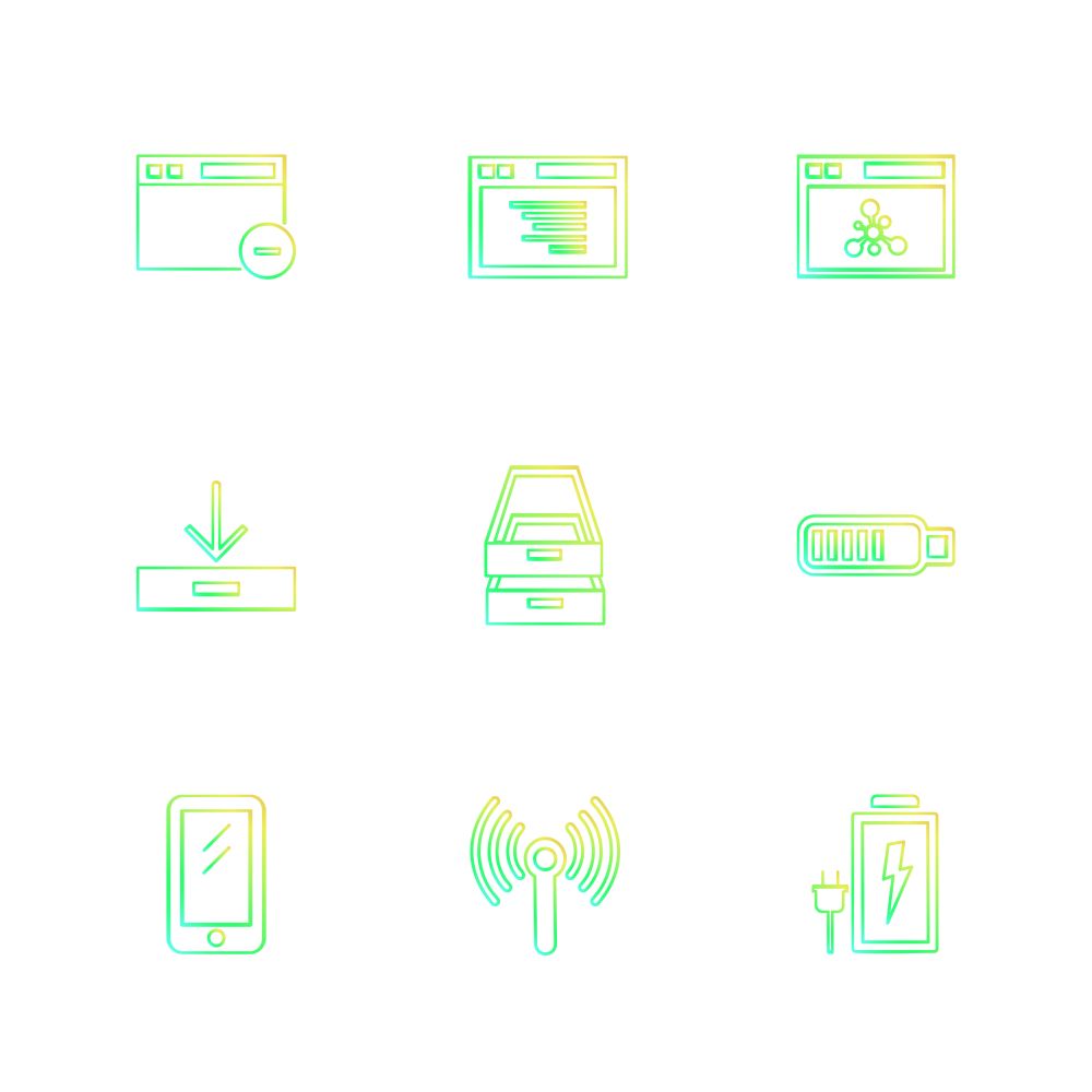 battery , wifi , network , infrared , signals , web , user interface , usb , battery cells , mobile , uploading , downloading , internet , icon, vector, design,  flat,  collection, style, creative,  icons
