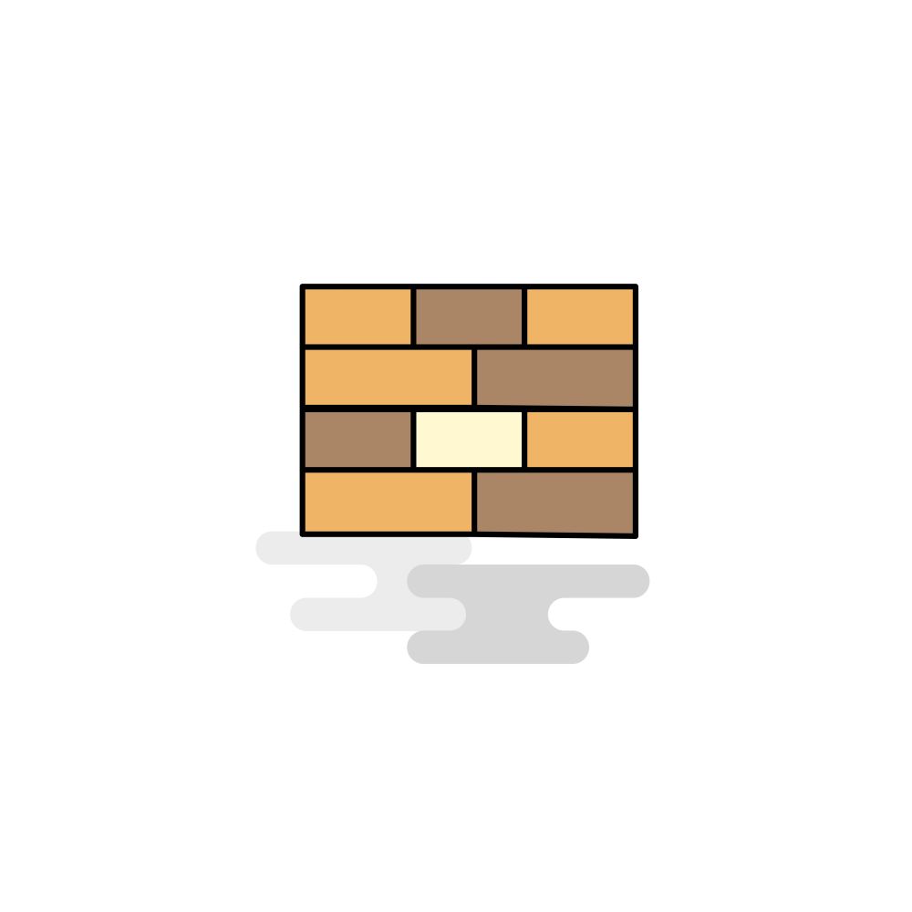 Flat Bricks wall  Icon. Vector
