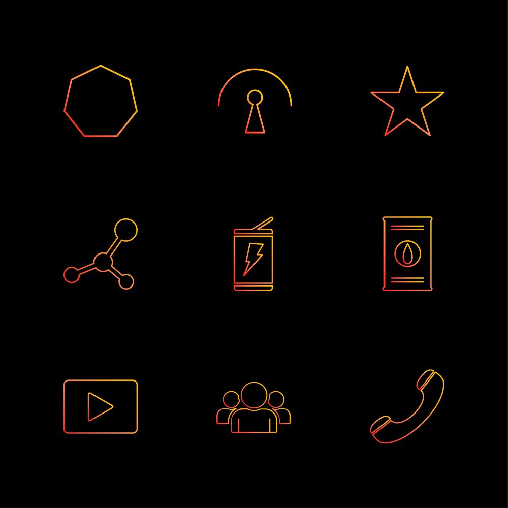video , call , star , battery , shapes , electronic , time , ecology , icon, vector, design,  flat,  collection, style, creative,  icons , traingle , square , hexagon , pentagon , battery , electricity ,