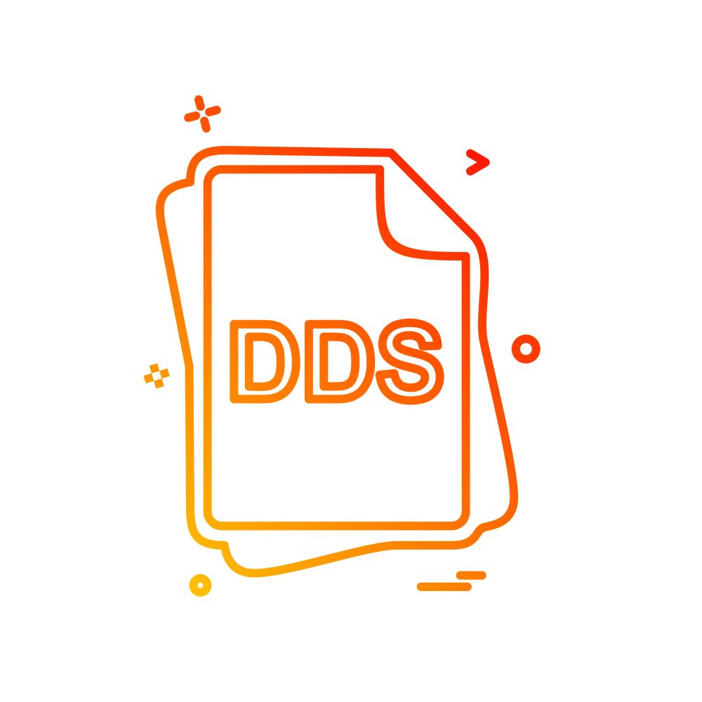 DDS file type icon design vector