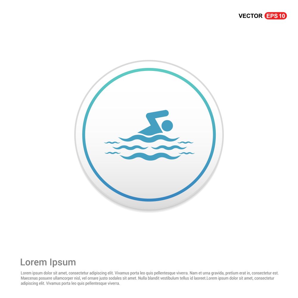Swimming sport icon - white circle button