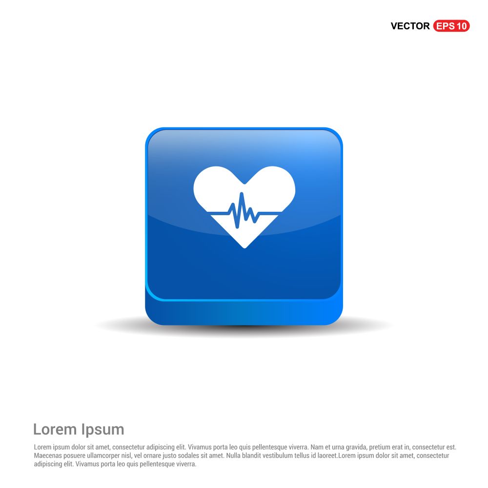 Web heart icon - 3d Blue Button.
