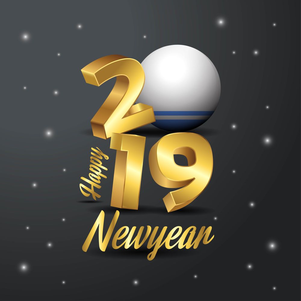 2019 Happy New Year Altai Republic Flag Typography. Abstract Celebration background