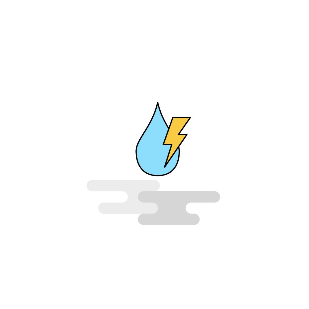 Flat Water drop with current Icon. Vector