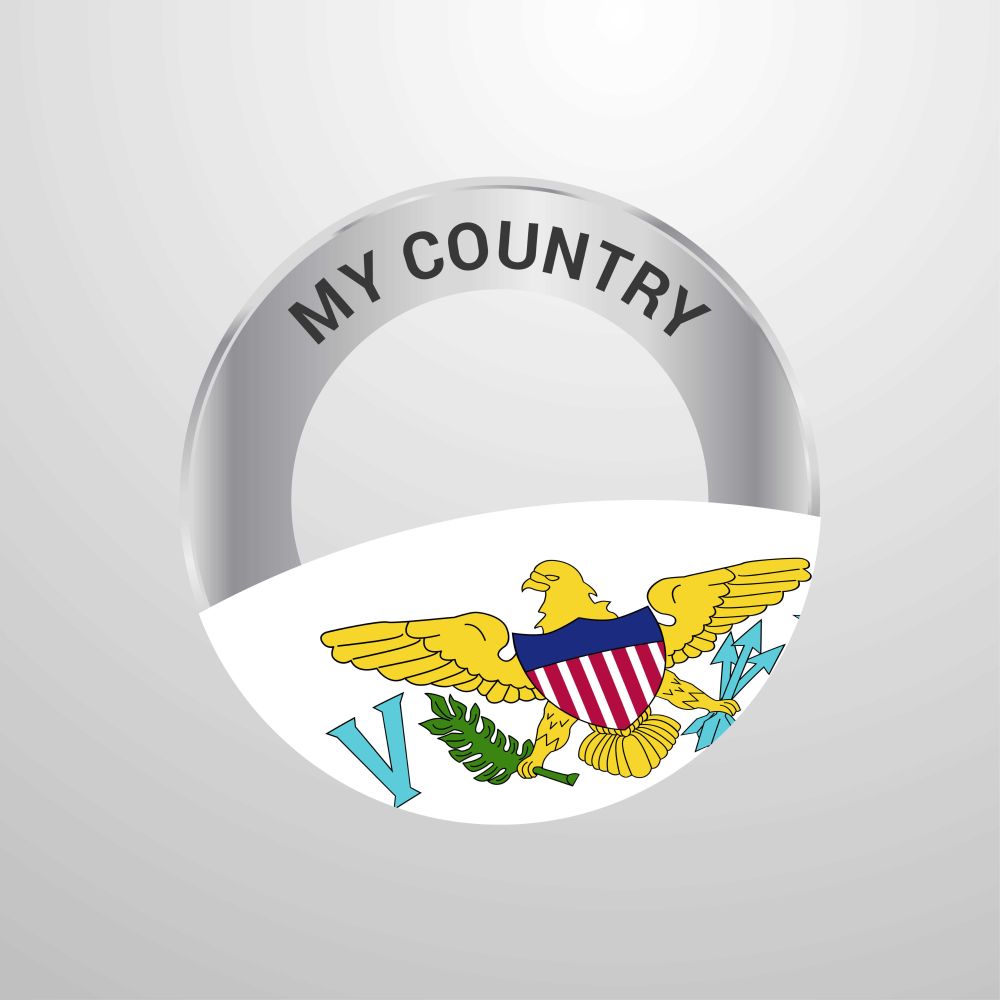 Virgin Islands US My Country Flag badge