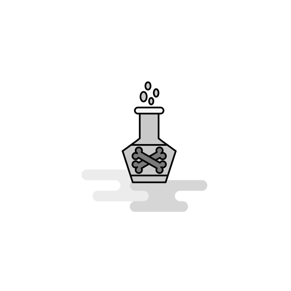 Beaker Web Icon. Flat Line Filled Gray Icon Vector