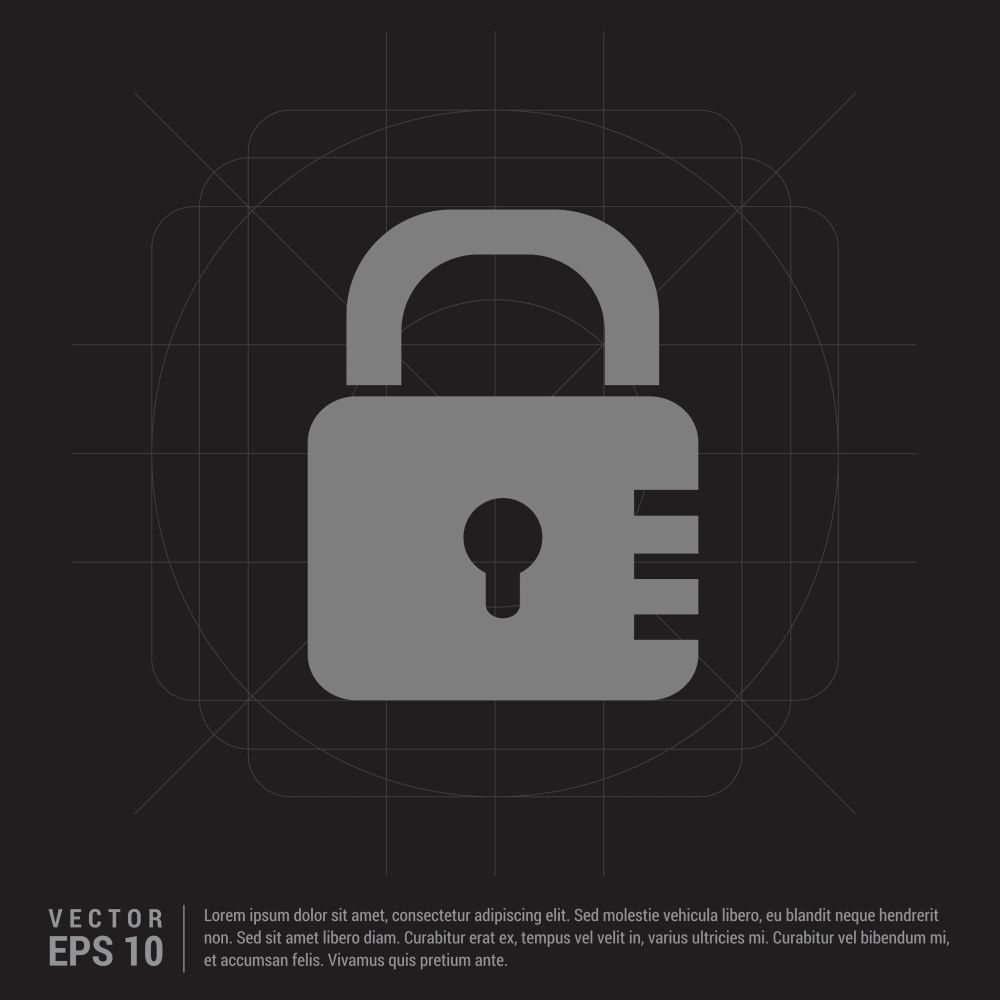 Lock icon - Black Creative Background - Free vector icon