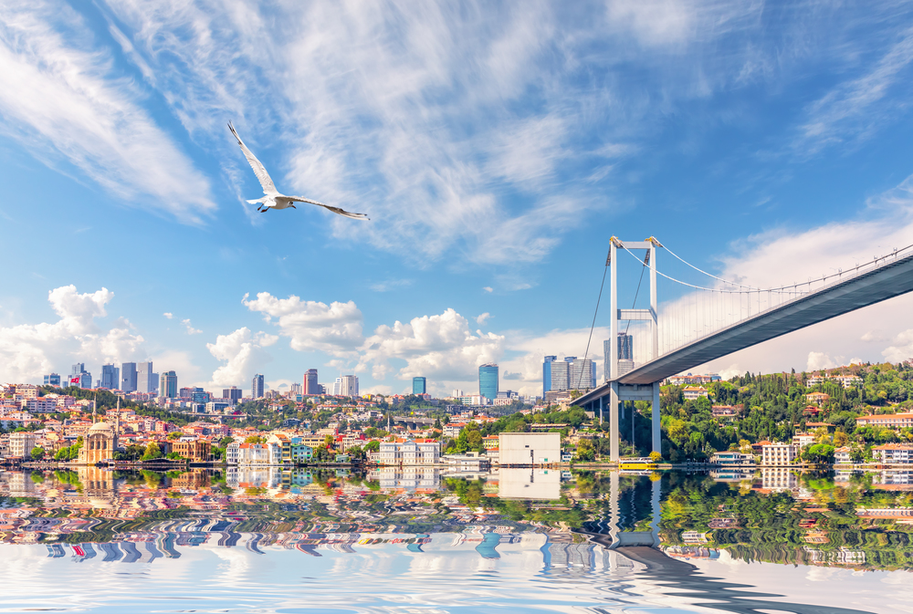 The Bosphorus Bridge and the Ortakoy Mosque, beautiful sea view, Istanbul, Turkey.. The Bosphorus Bridge and the Ortakoy Mosque, beautiful sea view, Istanbul, Turkey