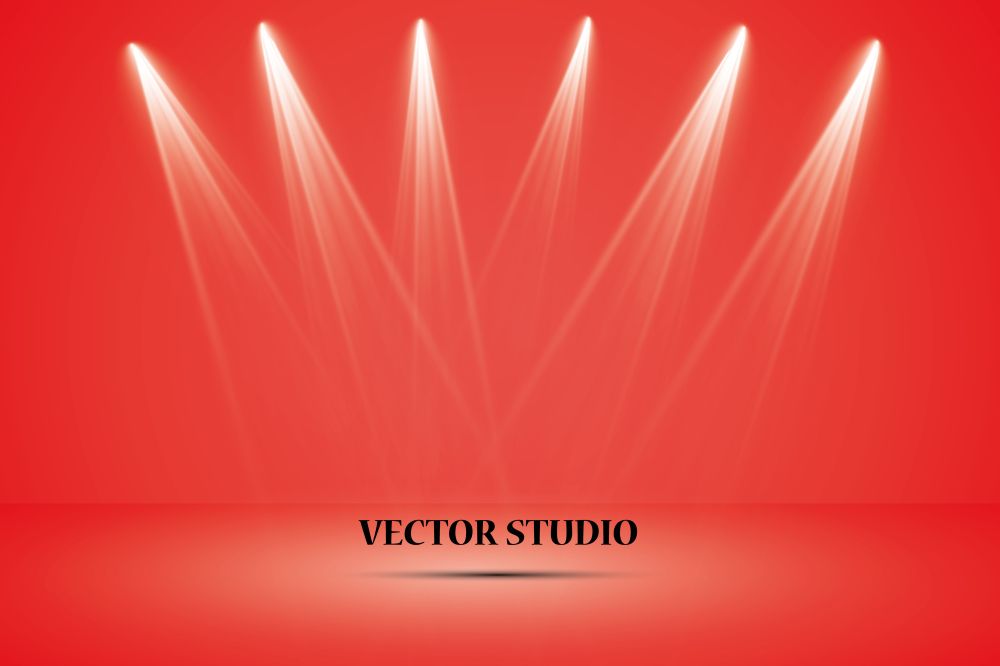 Empty red studio room, used as background for display your products - Vector.. Empty red studio room, used as background for display your products - Vector