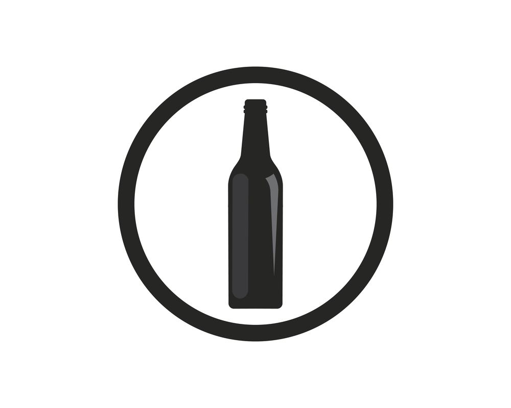 wine bottle  logo icon vector illustration design template
