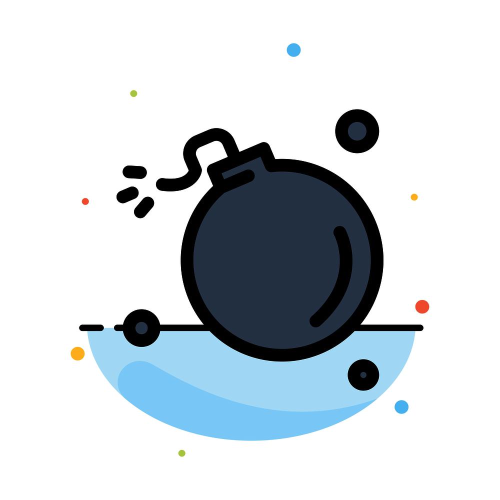 Bomb, Comet, Explosion, Meteor, Science Abstract Flat Color Icon Template
