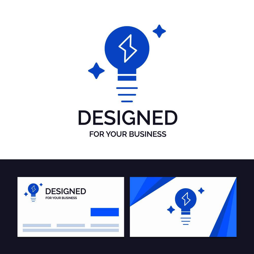 Creative Business Card and Logo template Bulb, Light, Power Vector Illustration