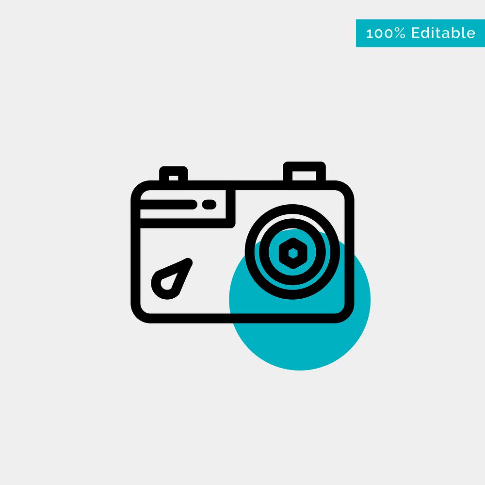 Camera, Image, Picture, Photo turquoise highlight circle point Vector icon