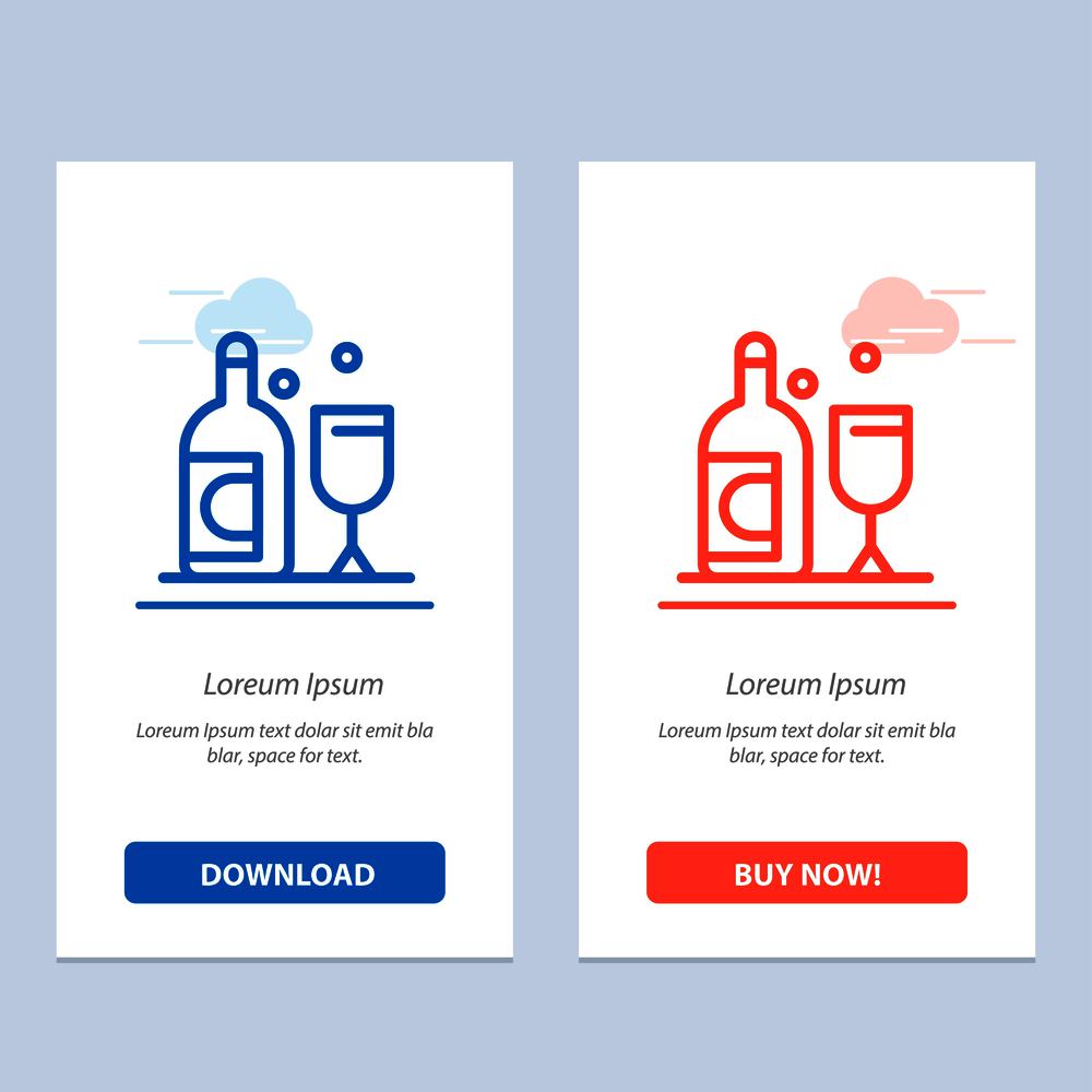 Bottle, Glass, Ireland  Blue and Red Download and Buy Now web Widget Card Template