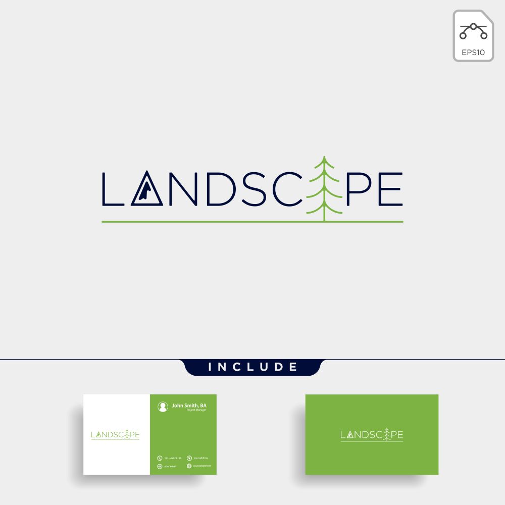 Landscape logo text vector design illustration. Landscape logo text vector design symbol icon