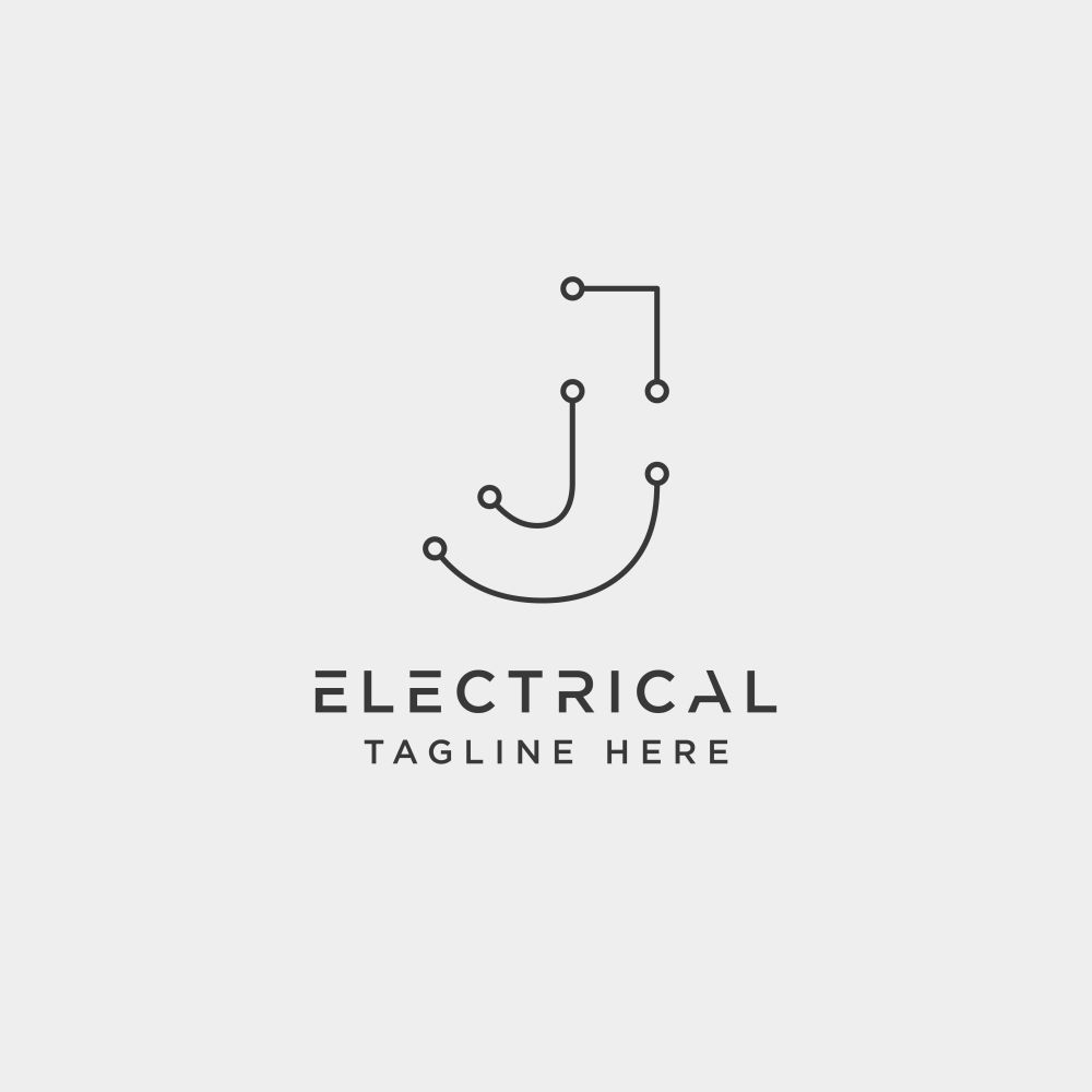 connect or electrical j logo design vector icon element isolated - vector. connect or electrical j logo design vector icon element isolated